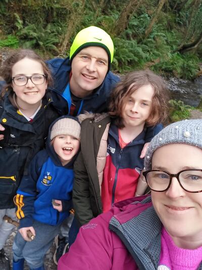 Jennifer Duggan with her husband Padraig and children Dáithi, Siofra and Oisin