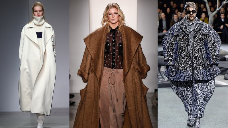 Models on the runway at J JS Lee, Houghton and Thom Browne. Photographs: Getty Images