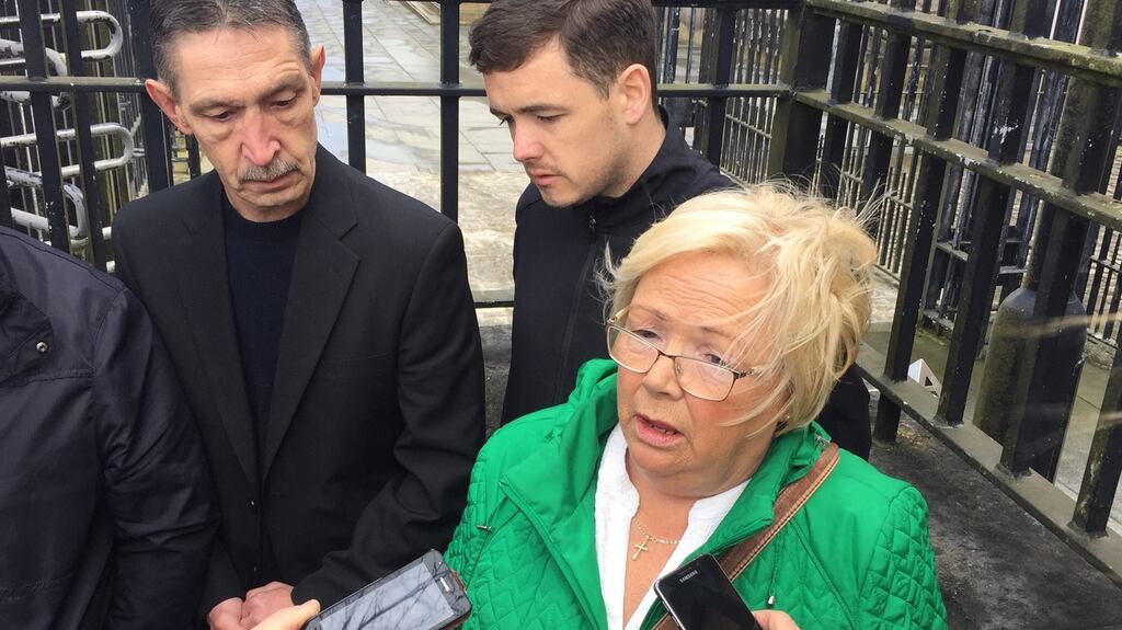 Helen Deery, Manus Deery’s sister said: ‘We always knew Manus was innocent’. Photograph: David Young/PA Wire