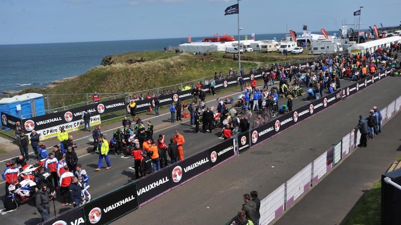 On the grid during practice for the 2015 North West 200. Photograph: Stephen Davison/Pacemaker Press