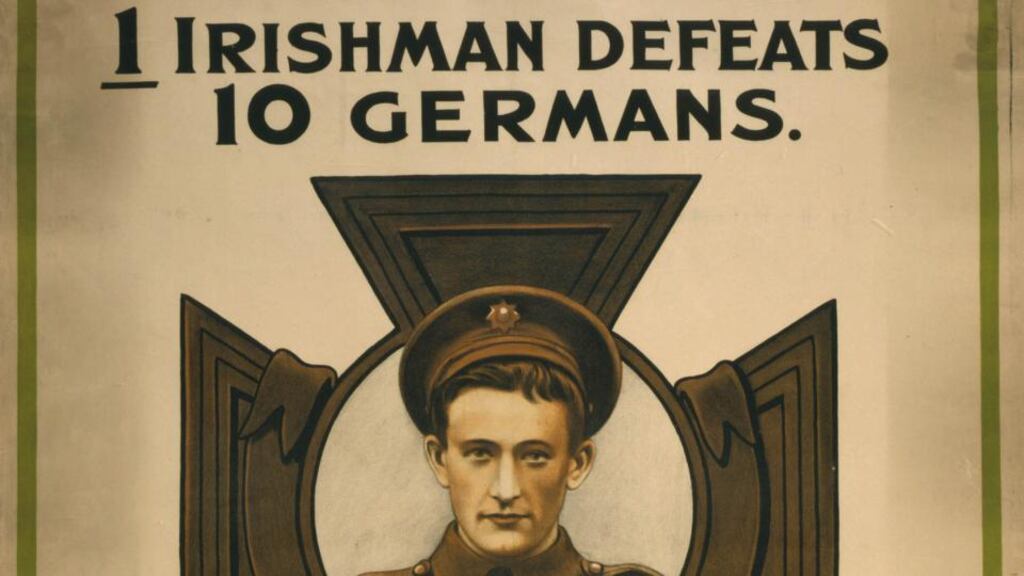 The famous poster depicting Sgt Michael O’Leary VC which was used to recruit Irish nationalists. Library of Congress.