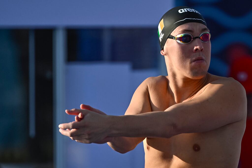 Ireland's Darragh Greene won his heat in the 200m breaststroke and qualified fifth overall for the semi-finals at the European Aquatics Championships in Belgrade, Serbia. Photograph: Andrea Masini/Inpho