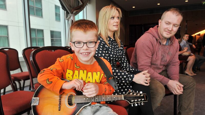 Mandolin player Jamie O’Halloran at the Late Late Toy Show auditions in Cork. Photograph: Daragh McSweeney/Provision