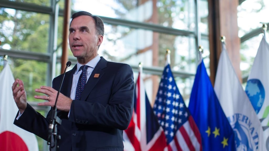 Canada’s finance minister Bill Morneau gave a gloomy economic assessment related to the spreading coronavirus. Photograph: Darryl Dyck/Bloomberg