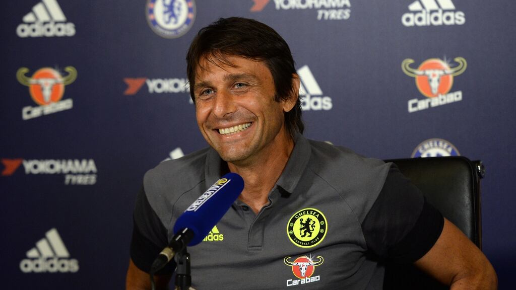 Chelsea manager Antonio Conte: “This is a fantastic experience for me – the first time I have managed a new team in a new league and in a new country.” Photograph: Action Images via Reuters /Tony O’Brien Livepic