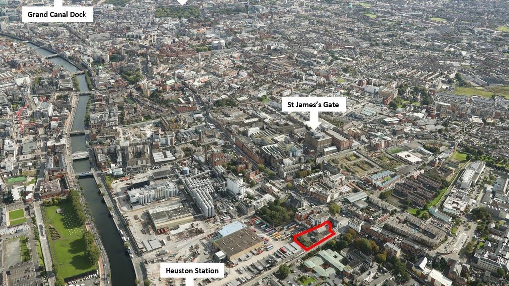 The site is 250m from the 12.6 acre mixed-use scheme Ballymore is set to deliver on lands at Guinness’s St James’s Gate brewery.
