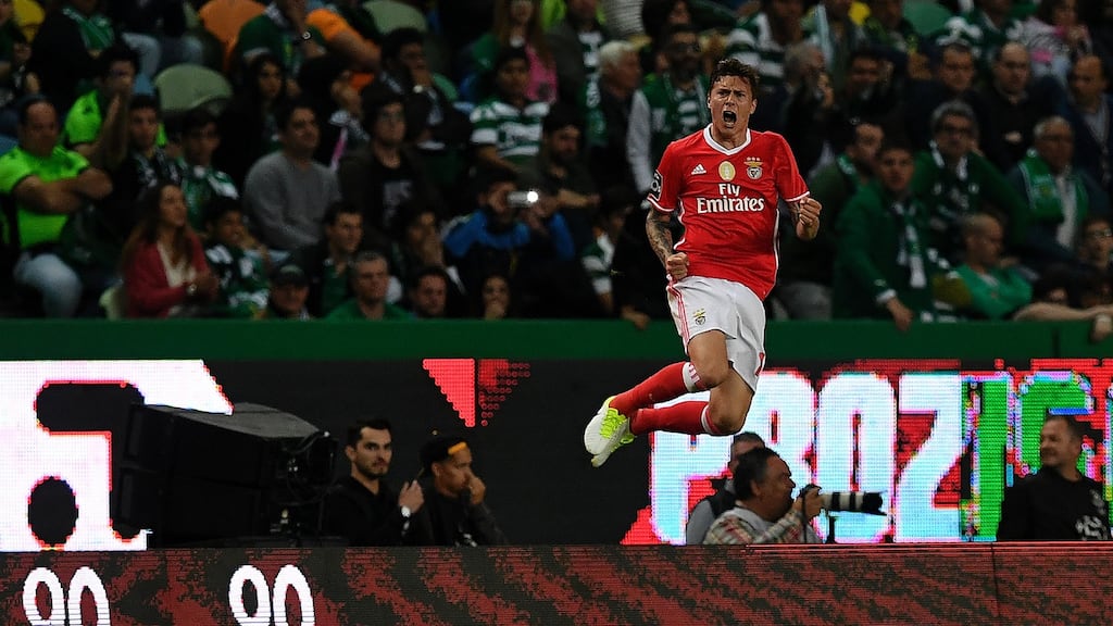 Benfica’s Swedish defender Victor Lindelof is set to become Jose Mourinho’s first signing of the summer. Photograph: Getty Images