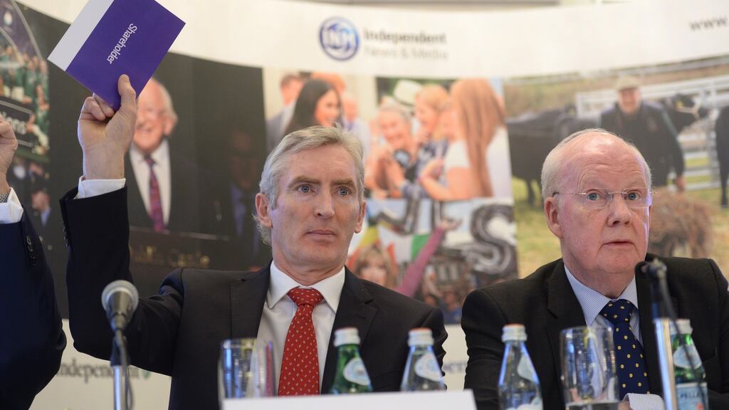 INM chief executive Michael Doorly and Murdoch MacLennan, INM non-executive chairman, at the company’s agm this week