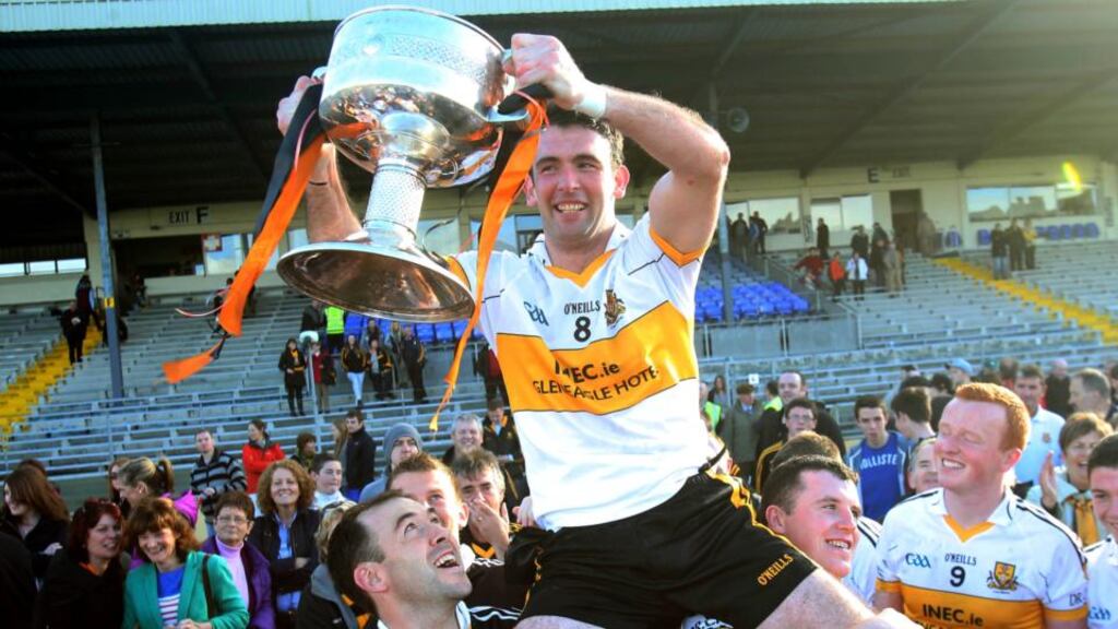 Dr Crokes Crokes captain Ambrose O’Donovan celebrates with the cup after the Kerry Senior Club Football Championship Final, Fitzgerald Stadium, Killarney. Photograph: Donall Farmer/Inpho.