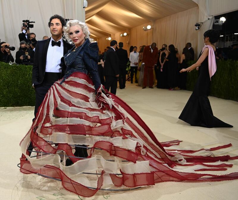 Zac Posen and Debbie Harry at the Metropolitan Museum of Art's Costume Institute benefit gala in New York, Sept. 13, 2021. (Nina Westervelt/The New York Times)