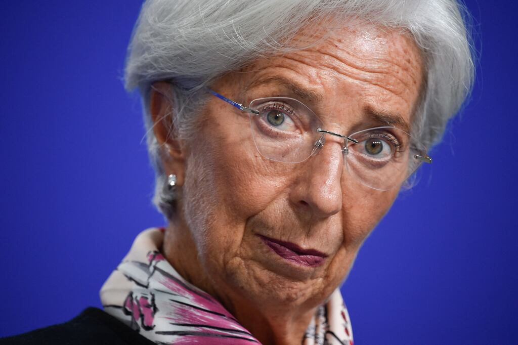Christine Lagarde, president of the European Central Bank, rebuked members of the governing council for leaking crucial information. Photograph: Miguel Riopa/AFP via Getty Images