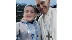 Girl’s social media ‘hopping’ after securing selfie with Pope Francis