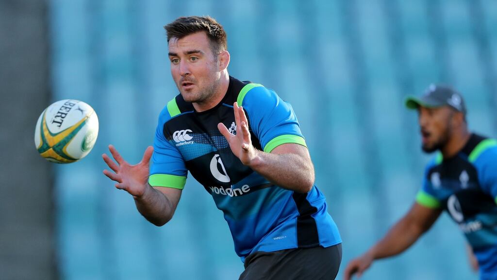 Niall Scannell during the captain’s run at Allianz Stadium, Sydney ahead of the third Test. Photograph: Dan Sheridan/Inpho