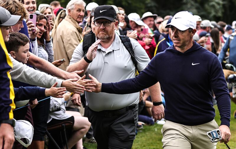 Rory McIlroy greets fans at The K Club. Photograph: Tom Maher/Inpho