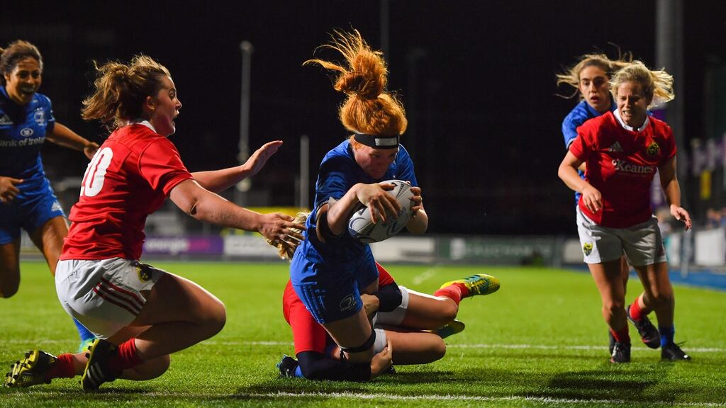 Juliet Short in action for Leinster: the player has been included in the Ireland team for the November Test matches. Photograph: Brendan Moran/Sportsfile