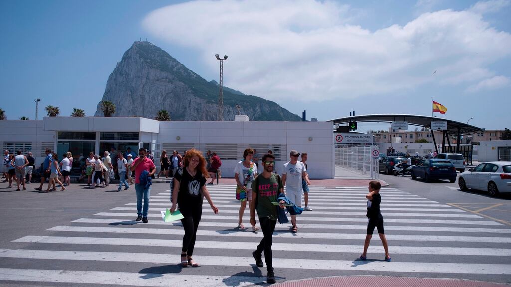The border of Gibraltar. Gibraltar has denounced the king of Spain as ‘undemocratic’ for comments in a speech. File photograph: Jorge Guerrero/AFP/Getty Images