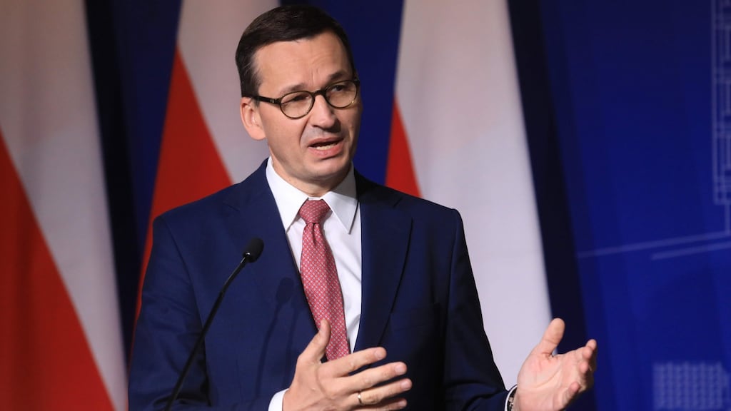 Poland’s prime minister Mateusz Morawiecki: ‘Nobody needs to teach us tolerance.’ Photograph: Petras Malukas/AFP via Getty Images
