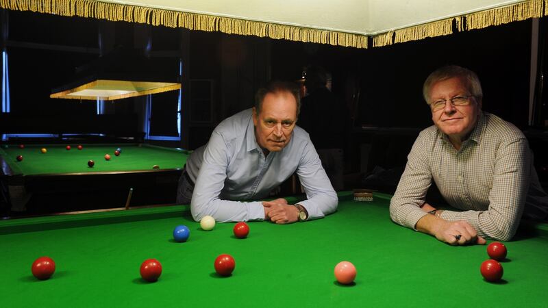 Secretary Liam Barnes and president  Eamon McCarthy of the Dún Laoghaire Social Club. Photograph: Aidan Crawley