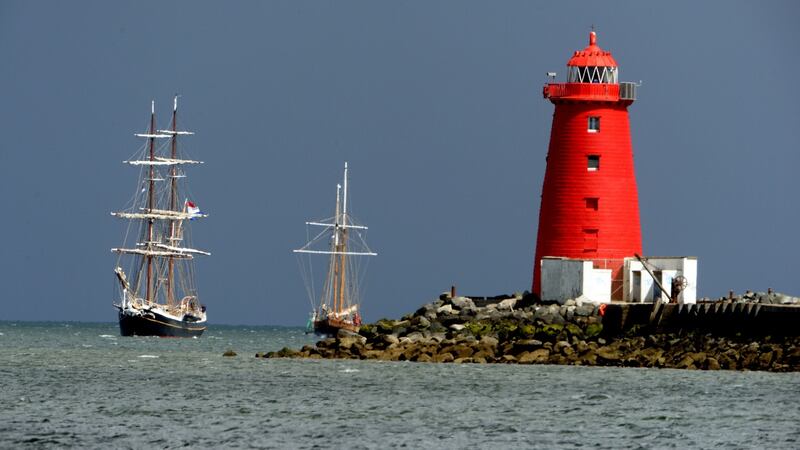 Tall ships sailing in Dublin Bay for the Dublin Port Riverfest maritime festival .Photograph: Cyril Byrne