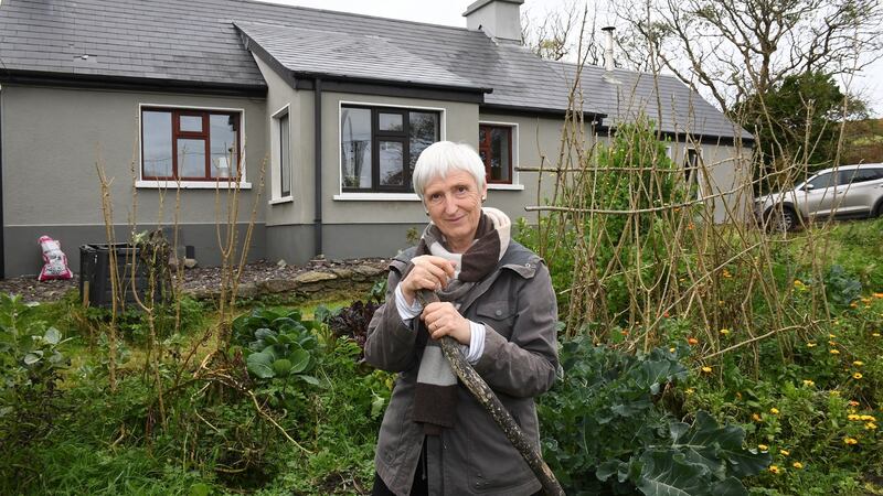 Felicity Hayes-McCoy in the garden of her cottage in Kerry
