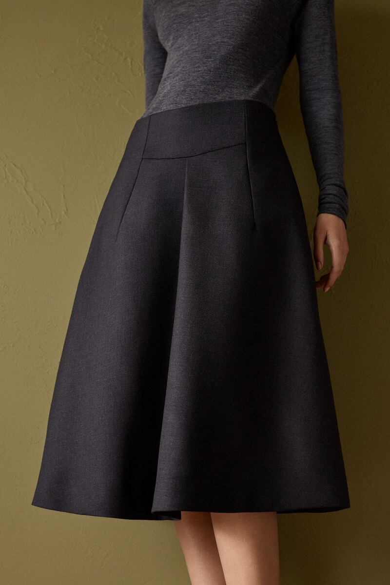 Circular panelled skirt in pure Italian wool, €99