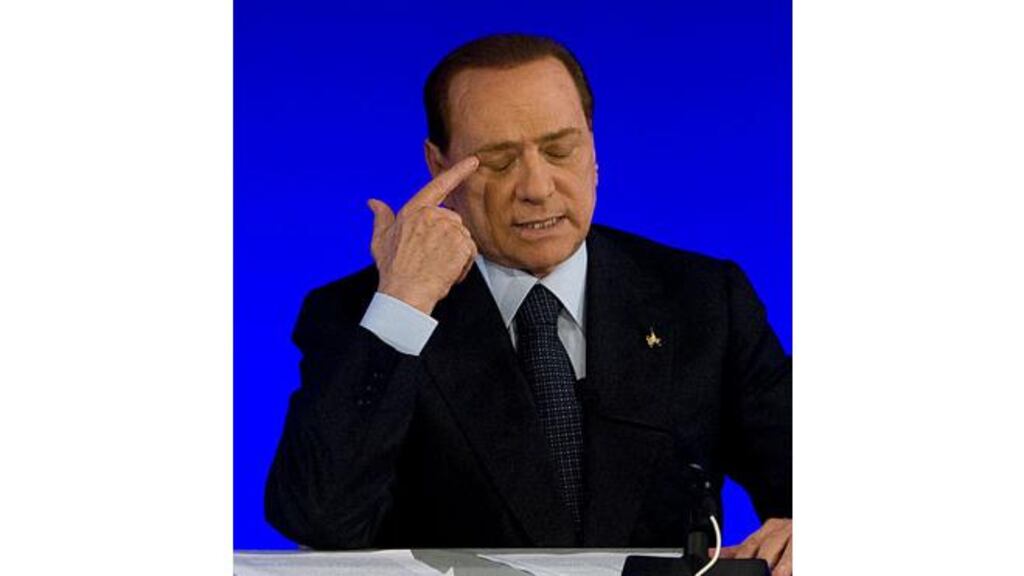 Former Italian premier Silvio Berlusconi is being treated in a Milan hospital for an eye inflammation that prevented him from attending his sex-for-hire trial.
