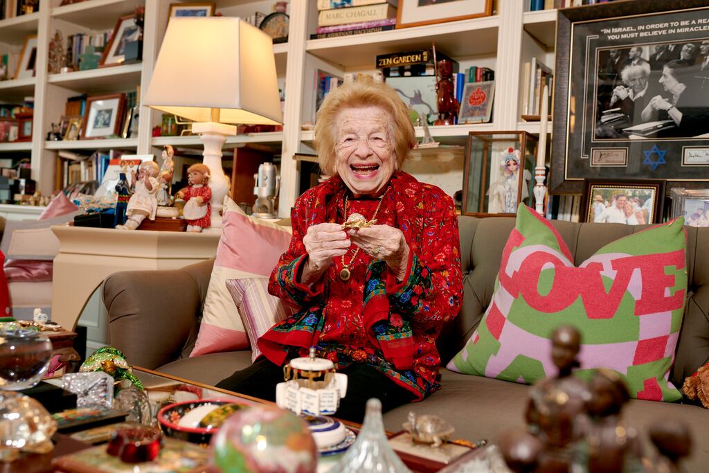 Ruth Westheimer at her home in Manhattan in March 2023. Photograph: Gabby Jones/The New York Times