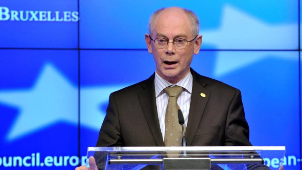 European Council President Herman Van Rompuy defends the discursive nature of the summit pointing out that solutions to the issues are not “not black and white”. Photograph: Eric Vidal (Reuters)