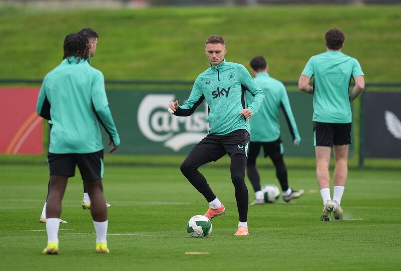 Republic of Ireland's Will Smallbone during a training session in Dublin. Photograph: Niall Carson/PA