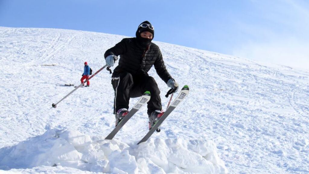 Skiing in Bamyan, Afghanistan: While most would baulk at such an unusual break, travel companies organise regular trips to some of the most wartorn countries in the world. Photograph: Abdul Latif Azimi/AFP