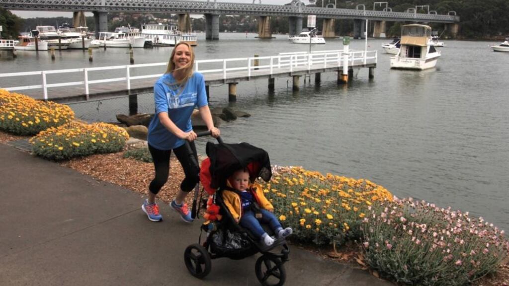 Donna Campbell with her son Liam, preparing for the Irish Run the World event in Sydney this Saturday.