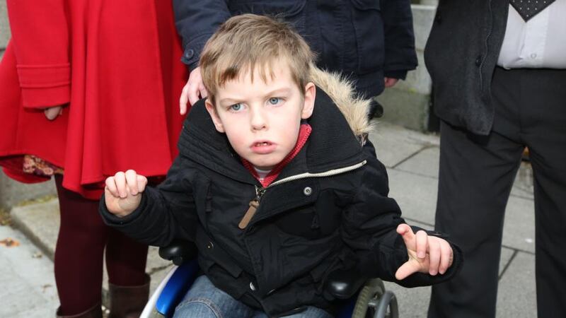 Dylan Gaffney Hayes, of Kilcohan Park, Waterford, pictured after a High Court settlement €8.5  million was approved today. Photograph: Collins