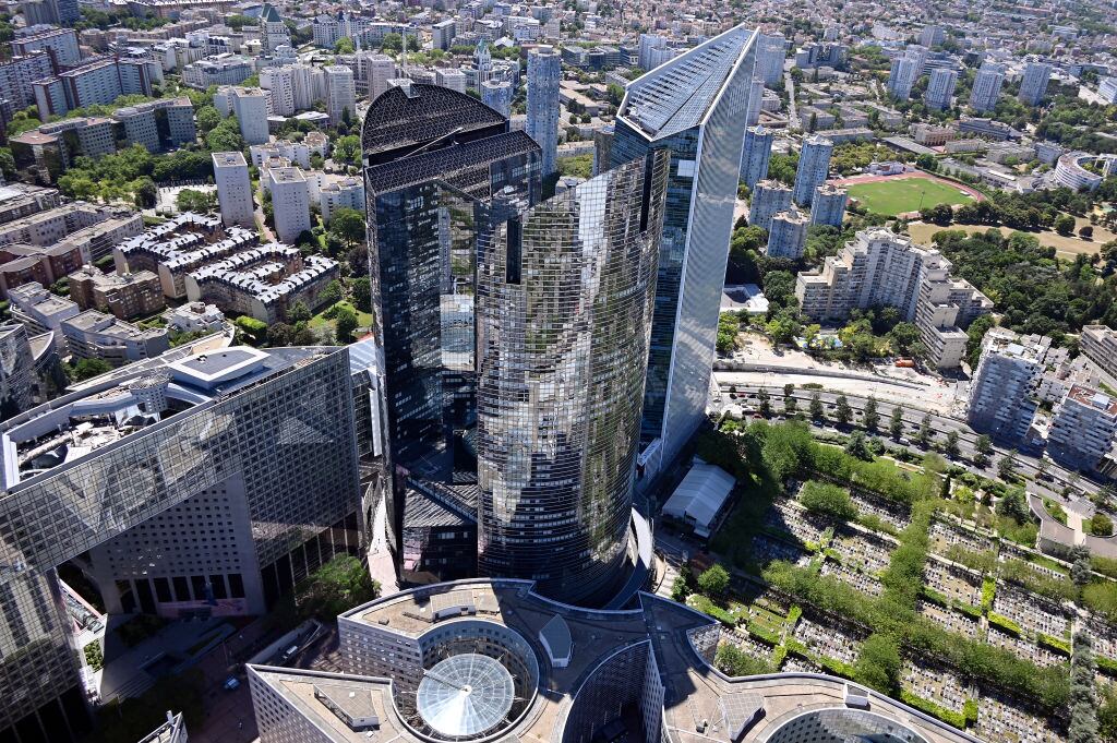 The La Defense business district in Paris: higher interest rates and a broader tightening in financial conditions have driven up costs for office owners across Europe. Photograph: Aurelien Meunier/Getty Images