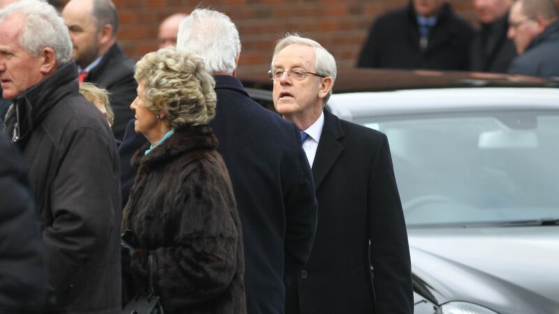 Former public relations practitioner and lobbyist Frank Dunlop at the funeral of Owen O’Callaghan on Tuesday. Photograph: Michael Mac Sweeney/Provision