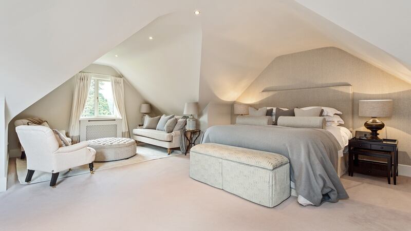 One of the six bedrooms.