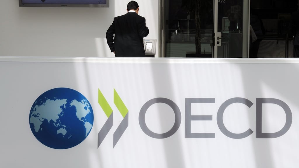 Outflows from the OECD area and the EU decreased by 9 per cent and 10 per cent respectively, partly driven by flows from Ireland and Switzerland. Photograph: AFP/Getty Images