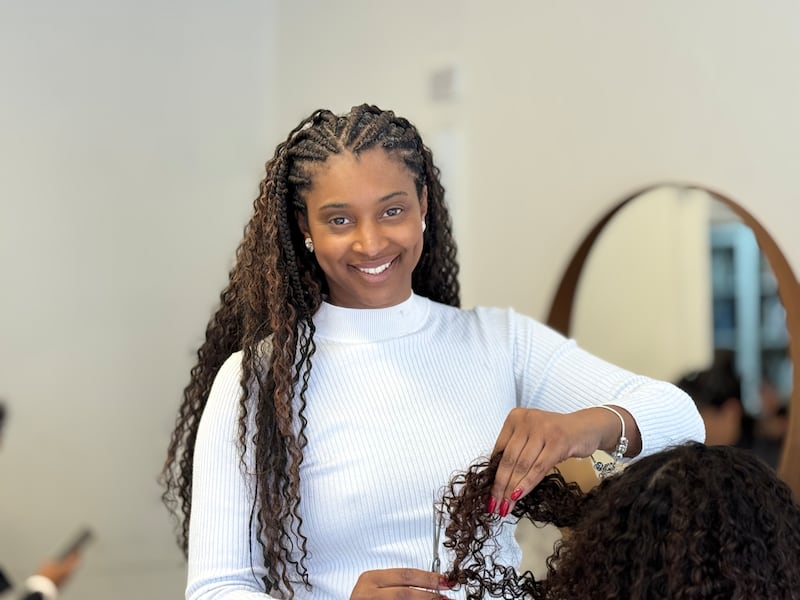 Laís Mendes, a Brazilian hairdresser who has been target of racist abuse in Dublin. Photograph: Alekson Lacerda