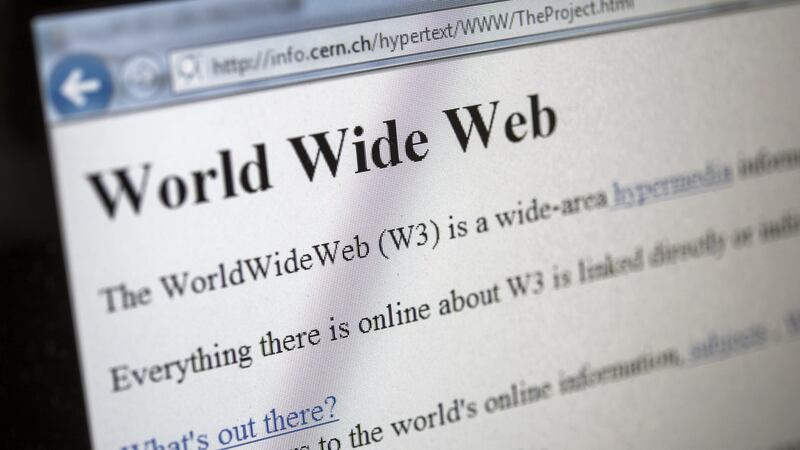 A copy of the world’s first web page. File photograph: Fabrice Coffrini/AFP/Getty Images