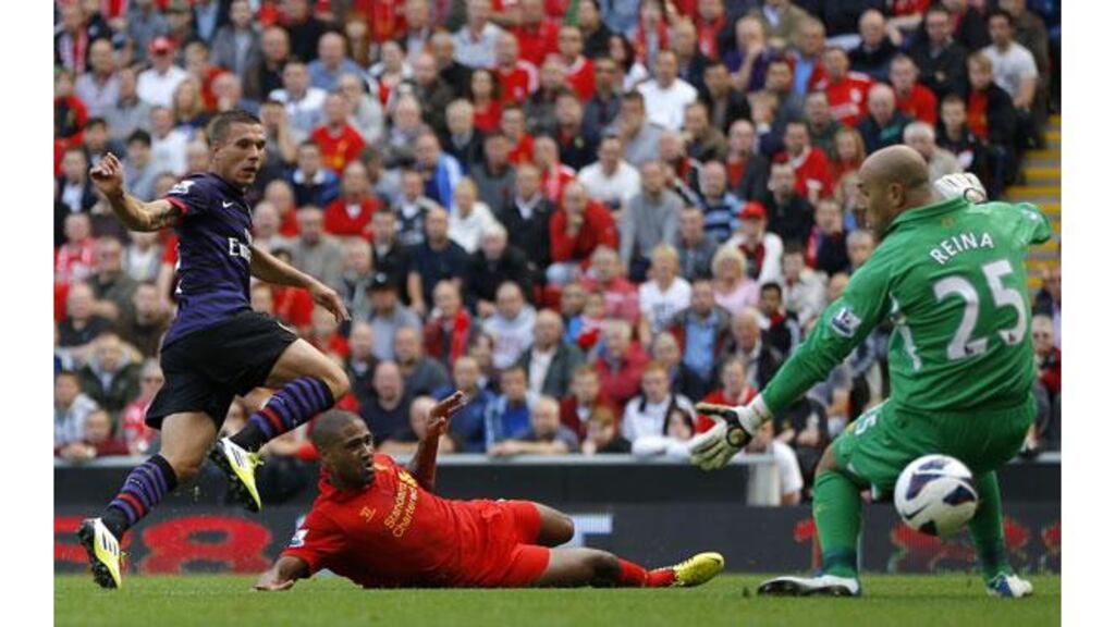 Pepe Reina (right) has yet to recover from a hamstring injury. Photograph: Phil Noble/Reuters