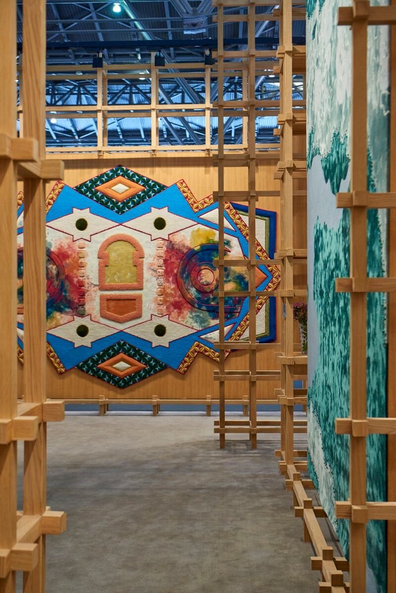 The colours of this Fuli rug, which recently formed part of the firm’s stand at Design Shanghai, really pop when mounted on a ply base.