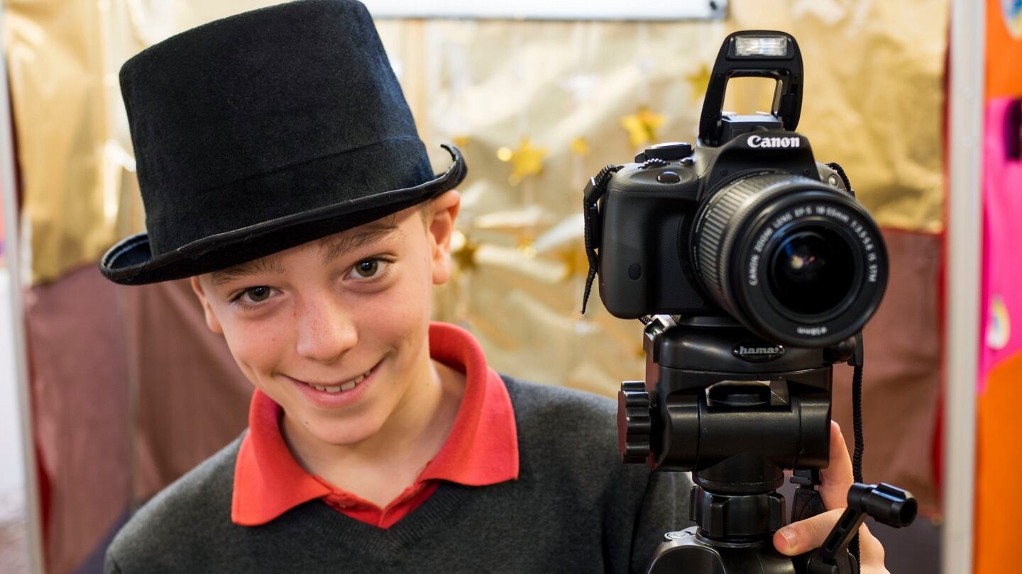 Aaron Comerford of Bayside National School, Dublin 13, which came up with the Bayside Photo Booths. Photograph: Jerry Kennelly