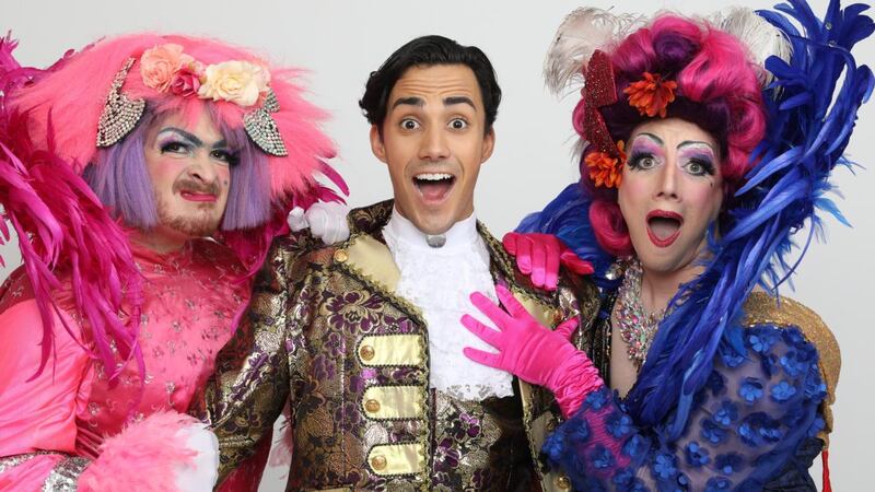 Cinderella: Matthew Carpenter as the ugly sister Bernie, Jake Carter as Prince Charming and Rob Murphy as Buffy