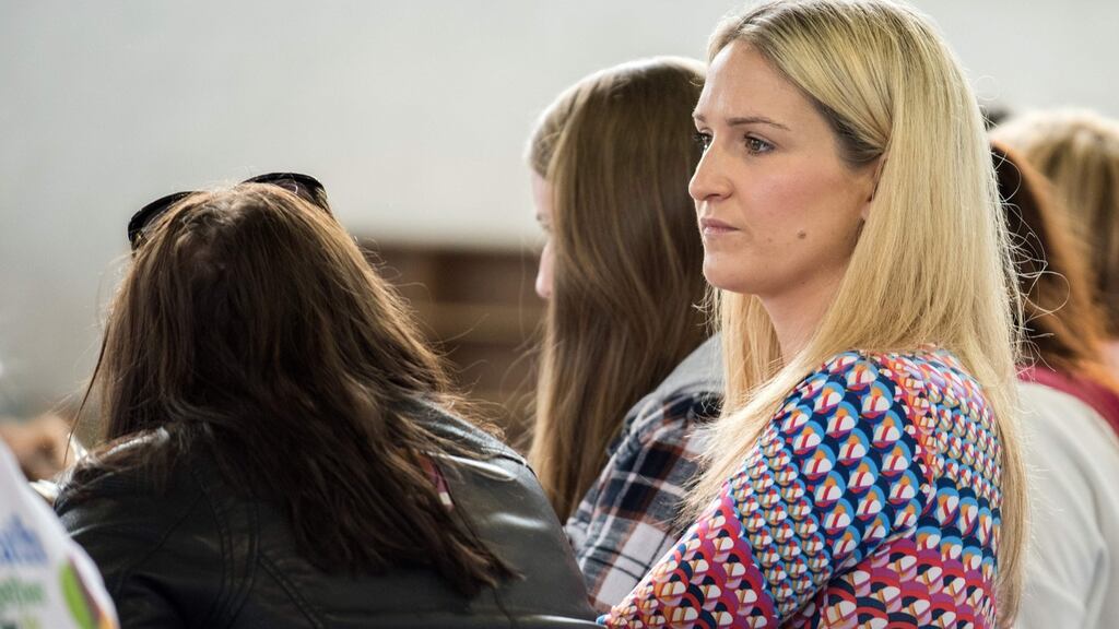 Minister of State for European Affairs Helen McEntee looks on during vote counting in the Irish abortion referendum, at Ashbourne count centre in Co Meath. Photograph: AFP/Getty Images