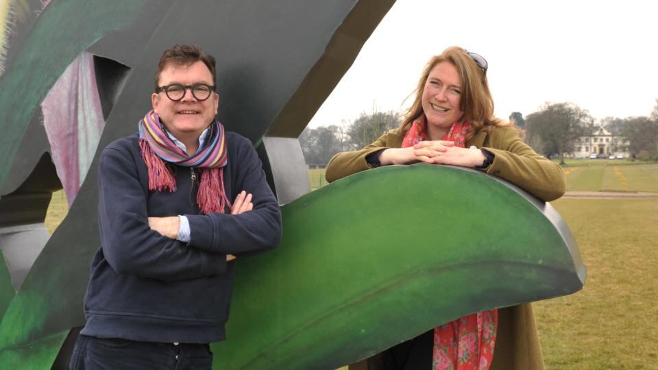 Robert and Nicky Wilson on the grounds of their Bonnington House Estate