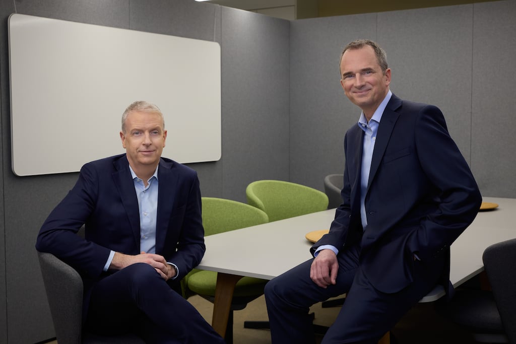 Kevin Lucey (left) will step into a newly created chief operating role at DCC, the group said in a statement, with Conor Murphy (right) replacing him as CFO. Photograph: Barry McCall