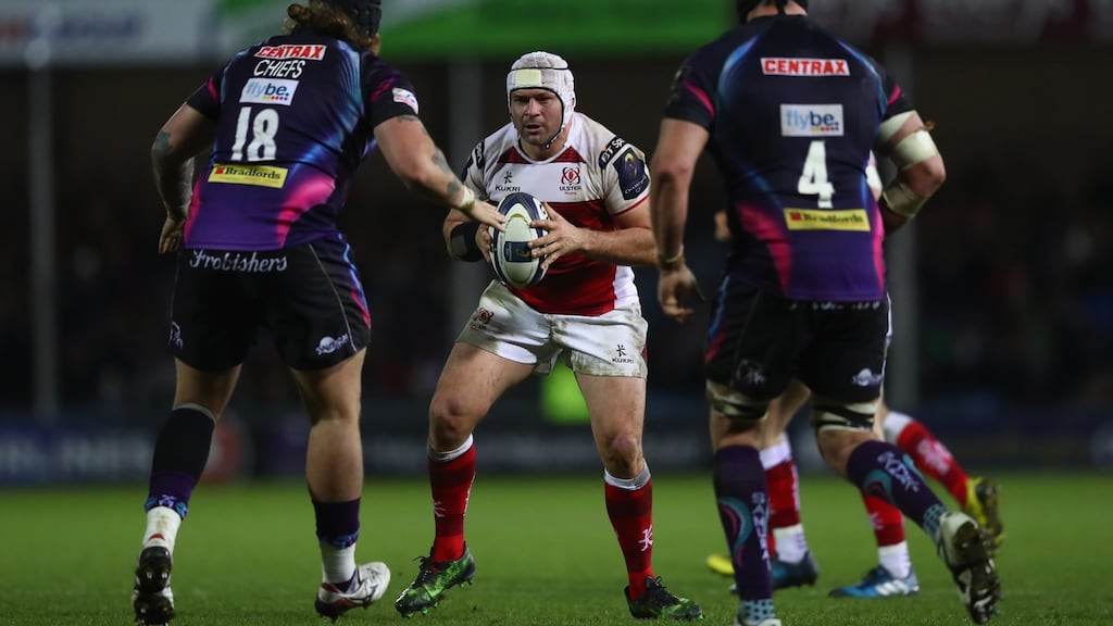 Rory Best in action during their defeat to Exeter during the European Champions Cup Pool Five defeat. Best will again see action   against Bordeaux Bègles. Photograph: Getty Images