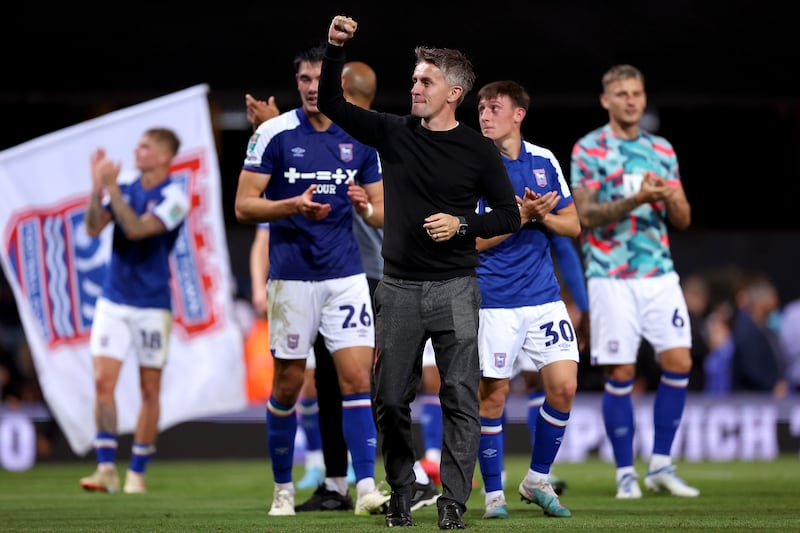 Kieran McKenna: added Kalvin Phillips and Republic of Ireland striker Sammie Szmodics to his squad in the final week before the new Premier League season. Photograph: Alex Pantling/Getty Images