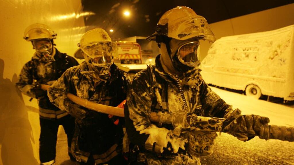 Dublin Fire Brigade members in training (above). Siptu sector organiser Brendan O’Brien said the members’ action would “initially” involve them being directed to “refrain from working unsustainable levels of voluntary overtime on selected dates”. File photograph: Alan Betson/The Irish Times
