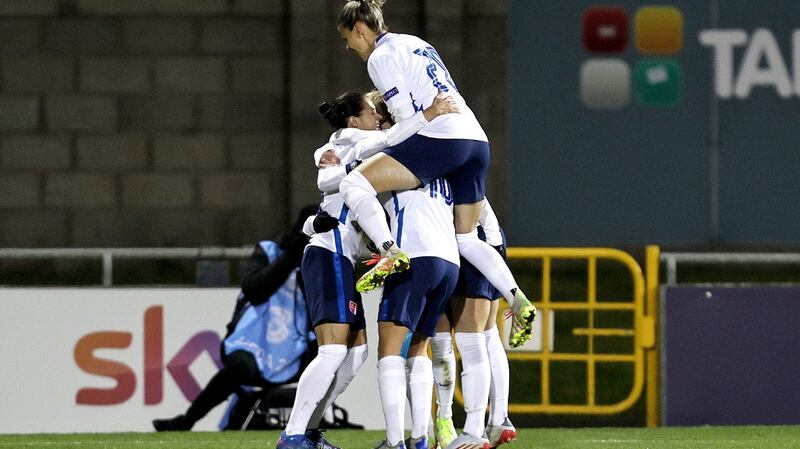 Slovakia’s Martina Surnovska celebrates scoring the opener. Photo: Laszlo Geczo/Inpho