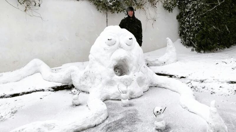 Naomi Clarke, Dublin: ‘You don’t get snow days when you’re studying full time, so my boyfriend decided to work on a project that would give me “a moment’s giggle of respite”. This is Gwyneth.’
